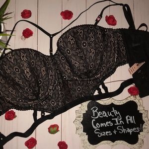 NWT Victoria's Secret Balconnet  Black & Tan Bra